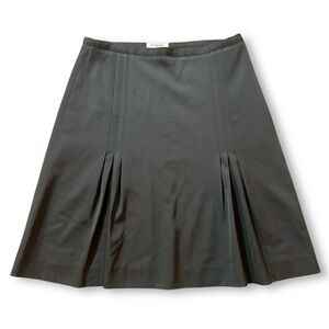 VTG Burberry London Wool Pleated Skirt Olive Green